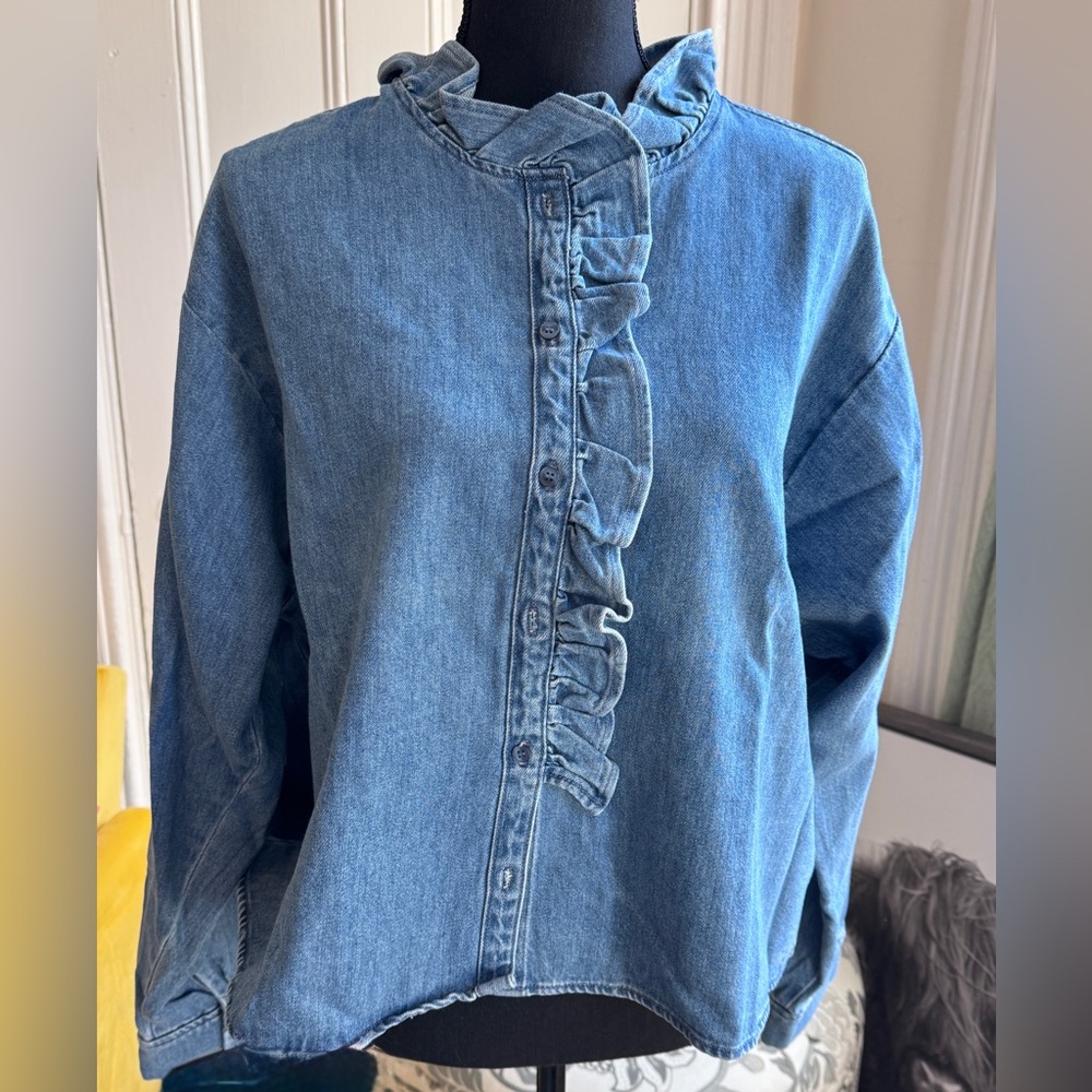 H&M Blue Denim Button Down Shirt